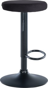 Barová stolička Ponte - zamat, čierny rám - Čierna