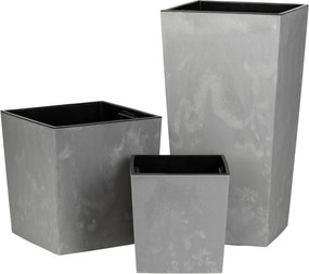 PLASTOVÝ KVETINÁČ PORTO 75X39,5X39,5 CM IMITÁCIA BETÓNU SIVÁ