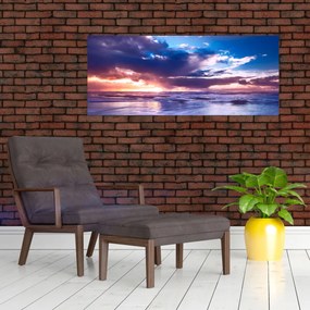 Obraz - Západ slnka pri mori (120x50 cm)