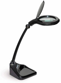 LED lampa s lupou MAULiris, stmievateľná, čierna
