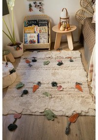 Krémový látkový detský kôš na hračky ø 30x23 cm Veggies – Lorena Canals