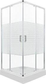Novoterm Štvorcový sprchový kút NV-Madera 80x80 chróm/transparent - bez vaničky