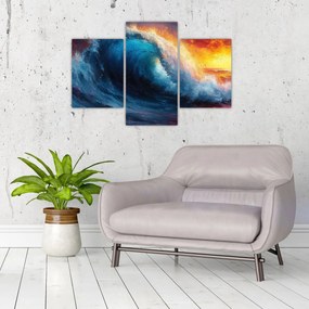 Obraz - Vlna v západu slnka (90x60 cm)