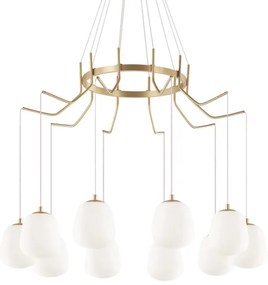 Ideal Lux - LED Luster na lanku KAROUSEL 10xG9/3W/230V pr. 82,5 cm mosadz