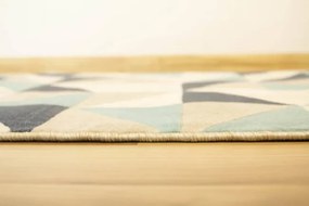 Behúň Canvas trojuholníky sivý / tyrkysový /  granátový