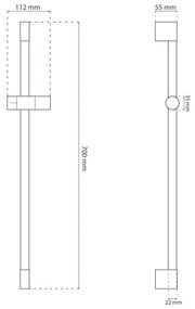 Tutumi Rea príslušenstvo, sprchový stĺp s držiakom ručnej sprchy 70cm, 322215A, zlatá, REA-P5981