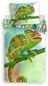 Jerry Fabrics Svietiace obliečky Chameleon - Zelená | 140 x 200 cm / 70 x 90 cm