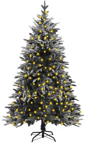 Umelý vianočný stromček s LED a vločkami snehu 150 cm PVC a PE 3077784