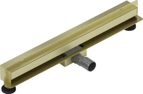 Mexen Flat Wall, sprchový žľab na stenu 2v1, 60 cm, zlatá matná, 1A30060