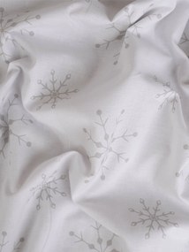 Vianočné francúzske bavlnené obliečky Renforcé – Vločky sivé
