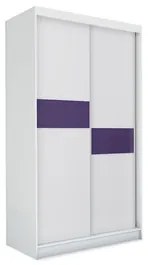 Kvalitná Šatníková skriňa Livia 150 cm Biela/fialová