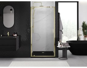 Mexen Exo, výklopné sprchové dvere 85 cm, číre sklo, zlatá, 8181-085-000-50-00