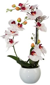 Umelá Orchidea v keramickom kvetináči biela, 42 cm 1118033-10