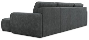 Tmavosivá ženilková rozkladacia/s úložným priestorom rohová pohovka (do tvaru "U") Lilo – Makamii