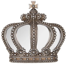 Strieborná antik nástenná dekorácia koruna so zrkadlami Crown - 25*6*24 cm