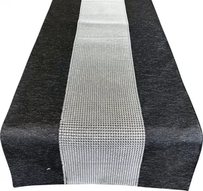 Elegantný čierny obrus zdobený zirkónmi Šírka: 40 cm | Dĺžka: 180 cm
