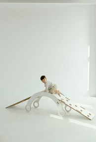 Lezecká súprava 3v1 veľká – hojdačka, šmykľavka a lezecká stena Biela