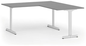 Kancelársky stôl PRIMO BETA L, 1600 x 1800 mm, biela podnož, grafit
