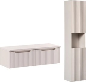 Kúpeľňová zostava Nova Cashmere II so skrinkami a doskou 100 cm kašmírová