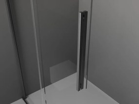 Mexen Velar L, posuvná sprchová zástena Walk-in 90 x 200 cm, 8mm šedé sklo, grafit brúsený, 871-090-003-43-66