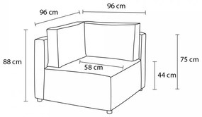 Menčestrový modul pohovky (variabilný) v horčicovej farbe Nihad modular – Bobochic Paris