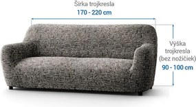 Bielastické poťahy GLORIA hnedá trojkreslo (š. 170 - 220 cm)