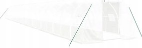 vidaXL Skleník s oceľovým rámom, biely, 66 m², 22x3x2 m