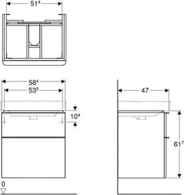 Geberit 500.352.00.1 - Kúpeľňová skrinka pod umývadlo Smyle Square 61,7x58,4 cm biela