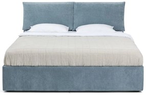 Modrá čalúnená dvojlôžková posteľ s úložným priestorom s matracom/s roštom 180x200 cm Thessa Pillow – Bonami Selection