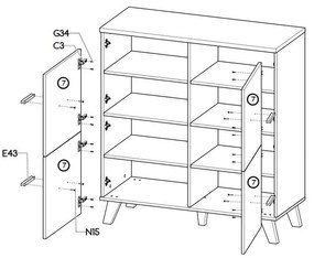 Cama Meble Komoda LOTTA 4D