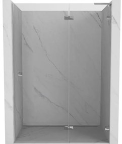 Mexen, Mexen Lunar L sklápacie pravé sprchové dvere 140 cm, transparentné, chróm - 834L-140-000-01-00-P