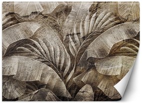 Gario Fototapeta Tropické listy na textúre imitujúcej betón Materiál: Vliesová, Rozmery: 350 x 245 cm