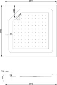 Mexen Rio štvorcový sprchovací kút 90 x 90 cm, transparentný, čierny + sprchová vanička, biela - 860-090-090-70-00-4510