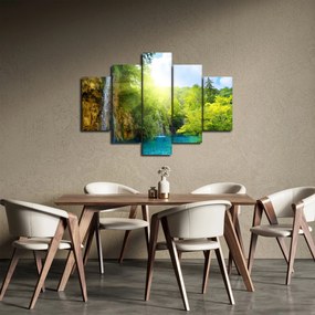 Obraz - vodopády v pralese (150x105 cm)