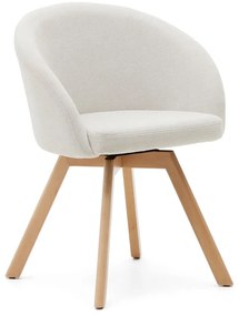 Krémovobiele čalúnené jedálenské kreslo Marvin – Kave Home