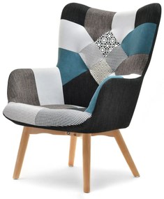Kreslo Nutri (patchwork + čierna). Akcia -18%. Vlastná spoľahlivá doprava až k Vám domov. 1110350
