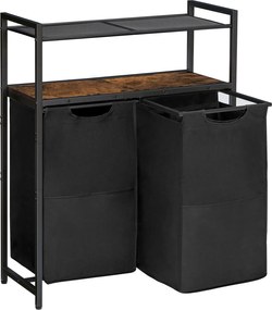 Koš na prádlo Vasagle Ermira 100 l černý/hnědý