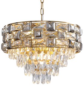 Luster Luxuria, 1x krištáľové/zlaté kovové tienidlo, (fi 50cm), g