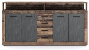 Komoda RUNA tmavohnedá/antracit