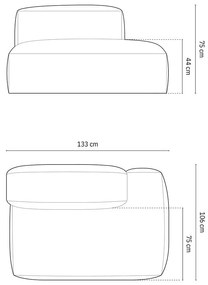 Béžový modul pohovky (pravý roh) Martina – Micadoni Home
