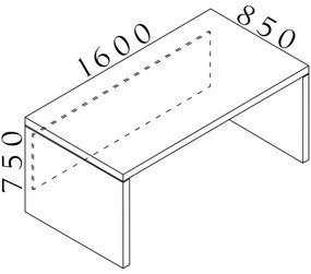 Stôl Lineart 160 x 85 cm, brest tmavý