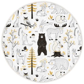 Žlto-biely detský koberec ø 80 cm Comfort – Mila Home