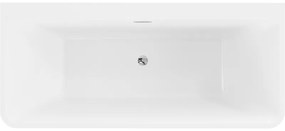 Mexen Volta, voľne stojaca nástenna vaňa 170 x 75 cm, biela-čierna, chrómový prepad, 51131707575-01