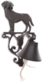 Liatinový zvonček Iron dog, 14 x 24 x 12 cm