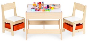 Zostava detského nábytku, stôl + 2 stoličky, kriedová tabuľa, ECOTOYS