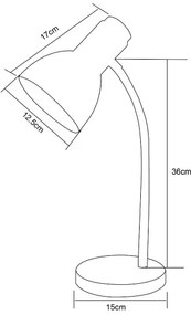 Zuma Line SM-W02-WH - Stolná lampa 1xE27/40W/230V biela/dub