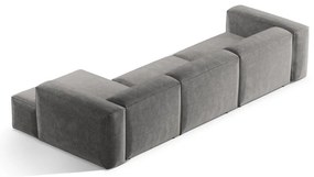 Svetlosivá menčestrová rohová pohovka (pravý roh/s leňoškou) Bergamo – Cosmopolitan Design