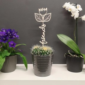 AMADEA Drevený zápich kvetina - Friends, dĺžka 28 cm