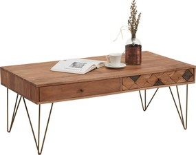 XXXLutz KONFERENČNÝ STOLÍK, farba akácie, bronzová, drevo, kov, kompozitné drevo, 115/60/45 cm Ambia Home - Stolíky do obývačky - 001944001106