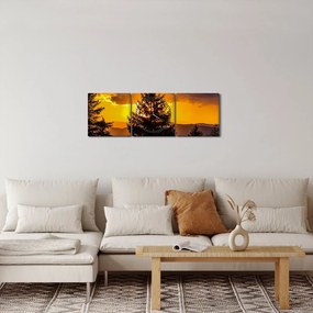 Obraz - ihličnany (s hodinami) (90x30 cm)